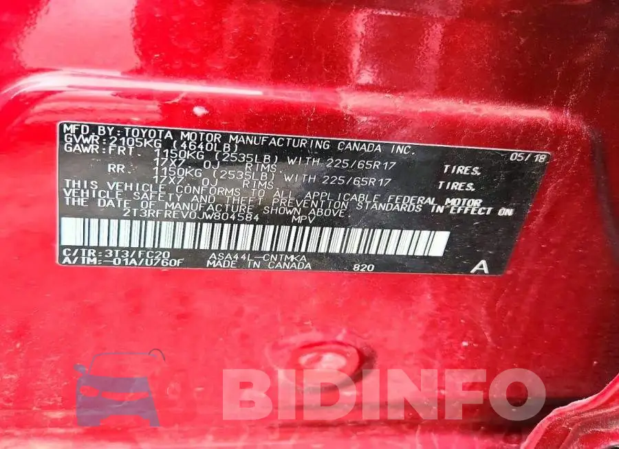 2T3RFREV0JW804584 Photo# 12