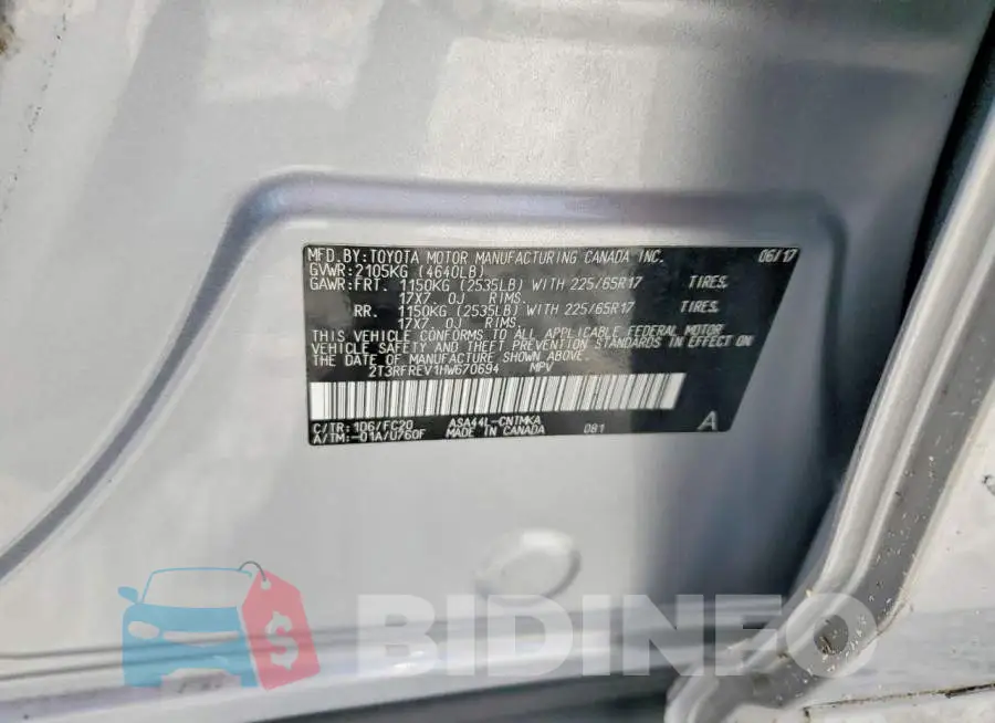 2T3RFREV1HW670694 Photo# 12
