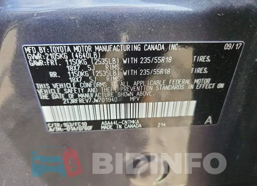 2T3RFREV7JW701940 Photo# 13