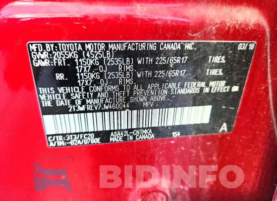 2T3WFREV7JW460044 Photo# 13