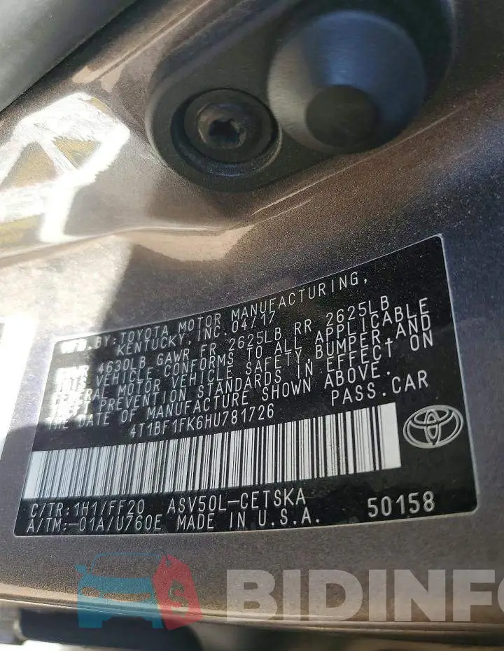4T1BF1FK6HU781726 Photo# 12