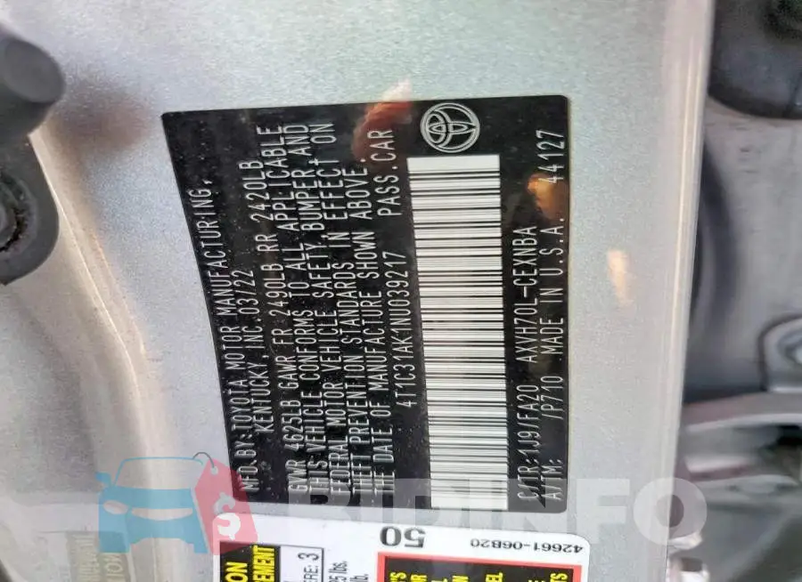 4T1C31AK1NU039217 Photo# 12