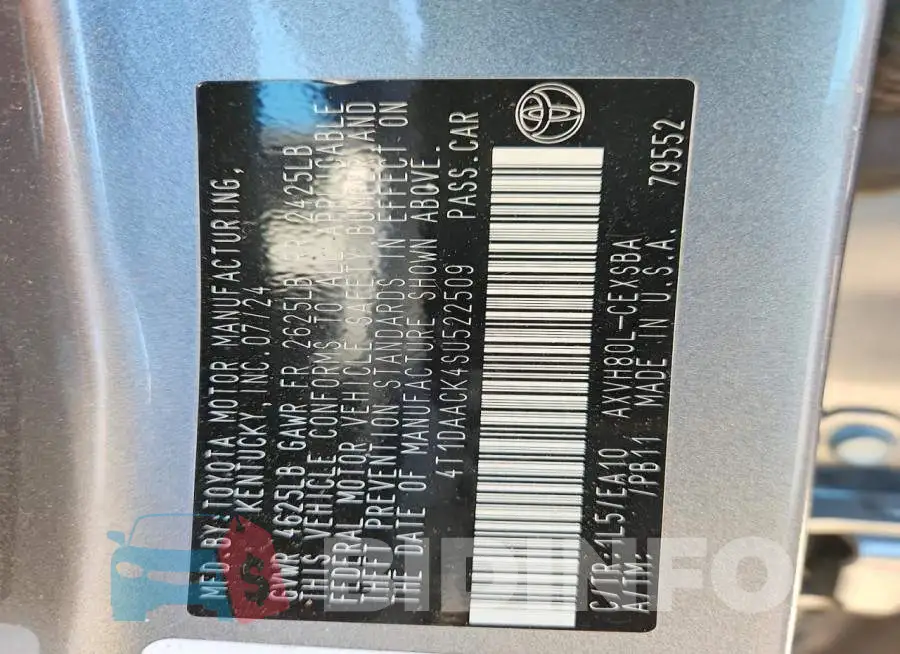 4T1DAACK4SU522509 Photo# 12