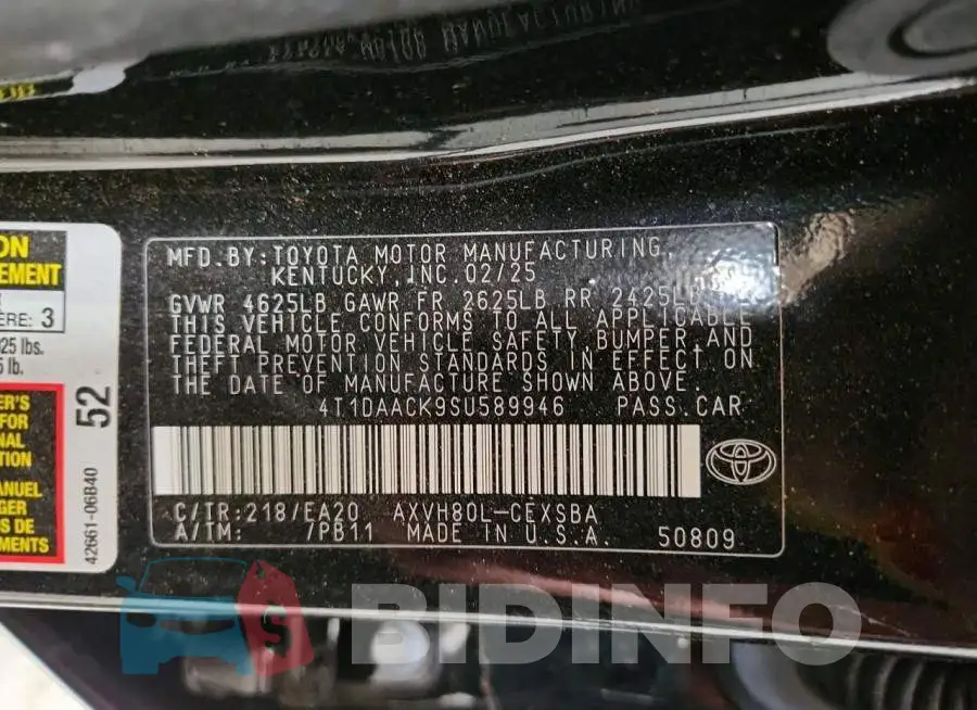 4T1DAACK9SU589946 Photo# 13