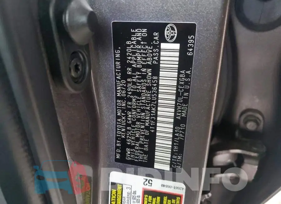 4T1F31AK7LU536458 Photo# 12