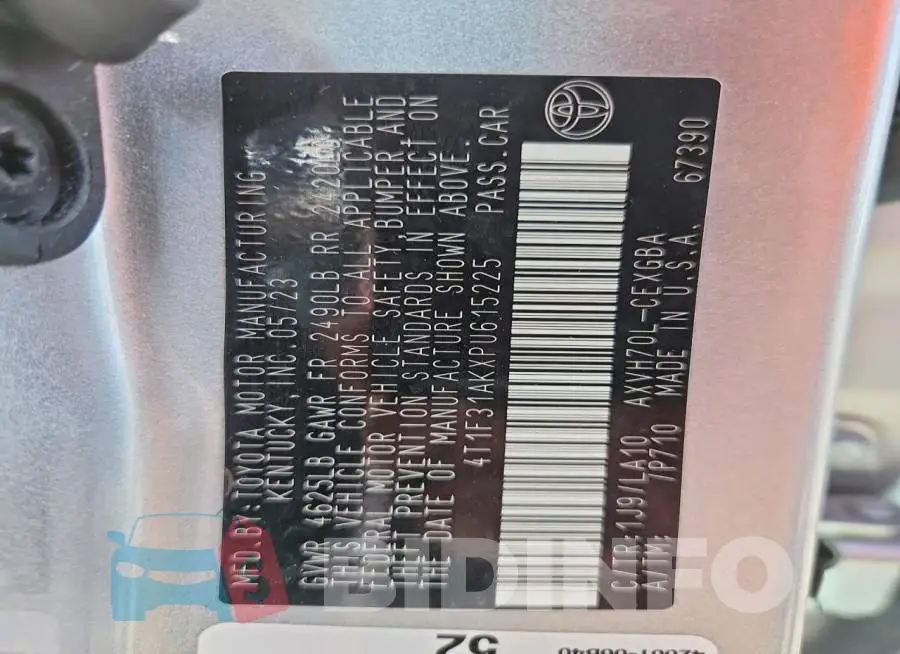 4T1F31AKXPU615225 Photo# 13