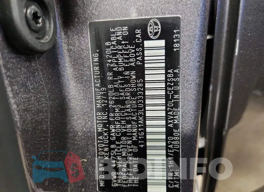 4T1G11AK3LU333285 Photo# 12