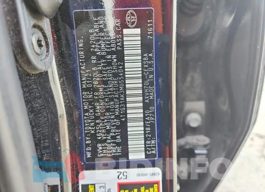 4T1G31AK3MU554042 Photo# 12