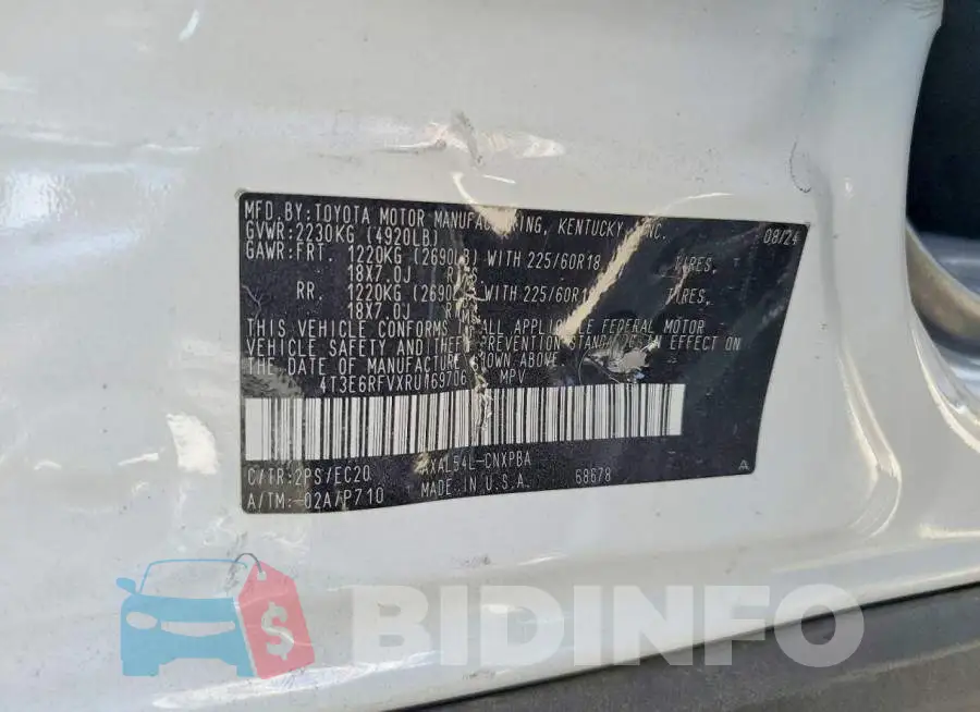 4T3E6RFVXRU169706 Photo# 13