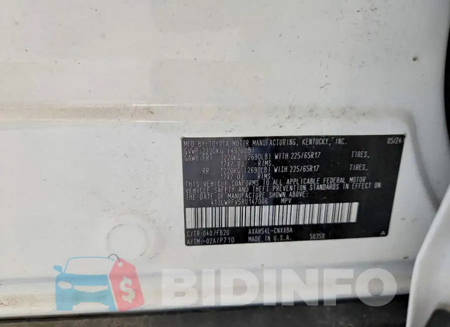 4T3LWRFV5RU147006 Photo# 14