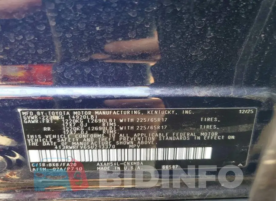 4T3RWRFV6SU213370 Photo# 13