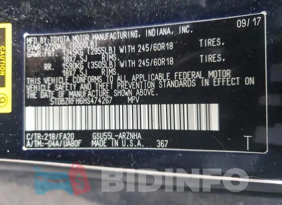 5TDBZRFH6HS474267 Photo# 13