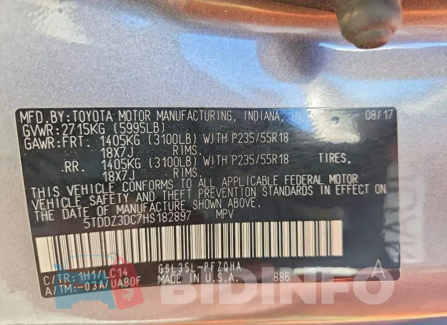 5TDDZ3DC7HS182897 Photo# 14