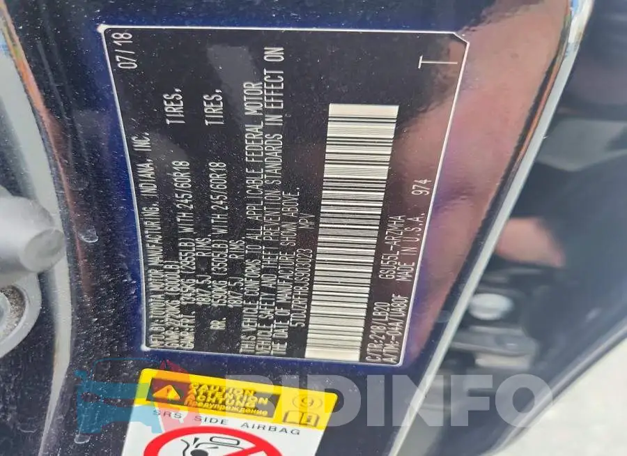 5TDJZRFH8JS903023 Photo# 13