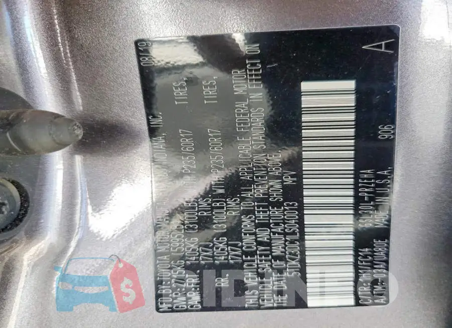 5TDKZ3DC1LS040013 Photo# 13