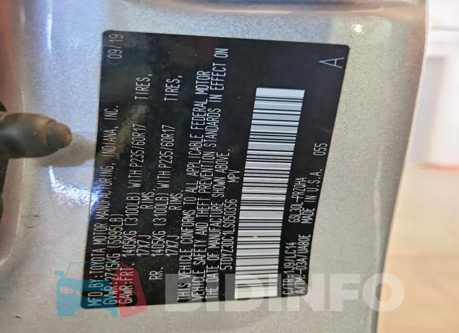 5TDYZ3DC1LS050356 Photo# 14