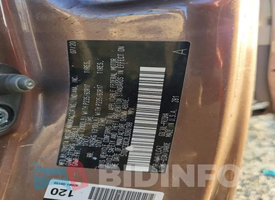 5TDYZ3DC2LS080188 Photo# 13