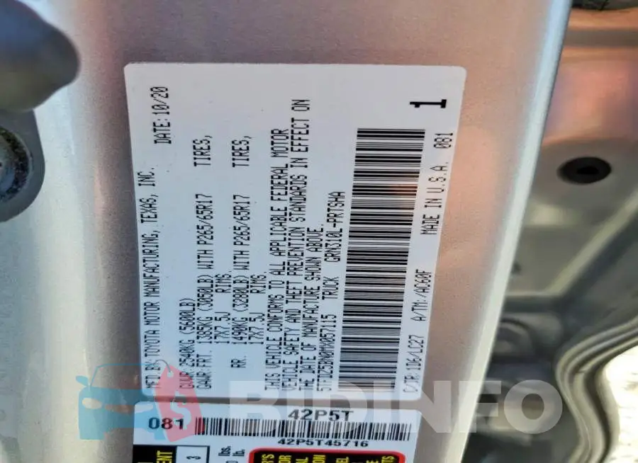 5TFDZ5BN0MX057115 Photo# 12