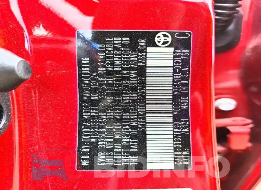 5YFB4MDE0SP257937 Photo# 12