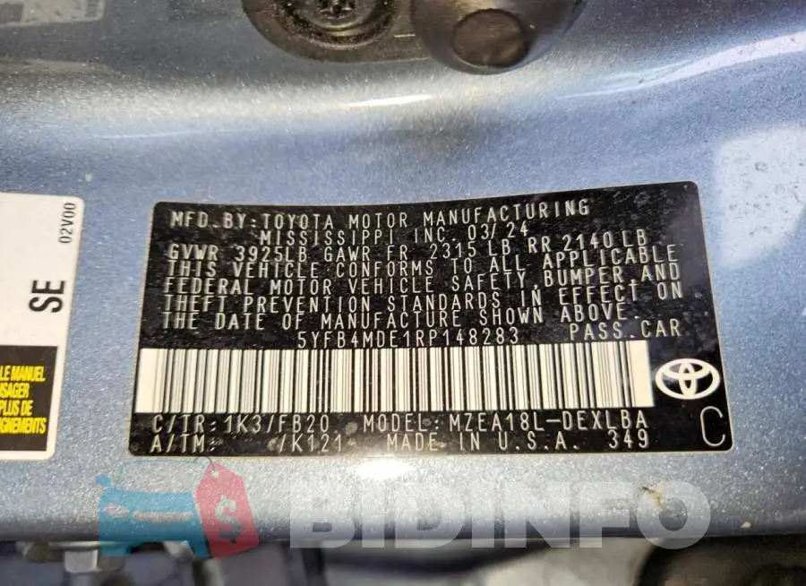 5YFB4MDE1RP148283 Photo# 13