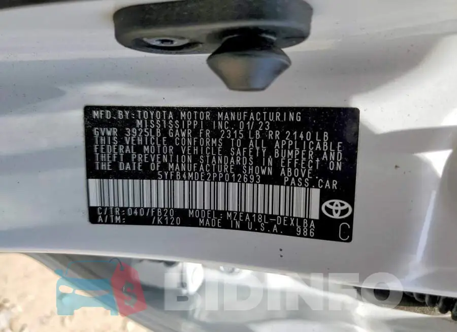 5YFB4MDE2PP012693 Photo# 12