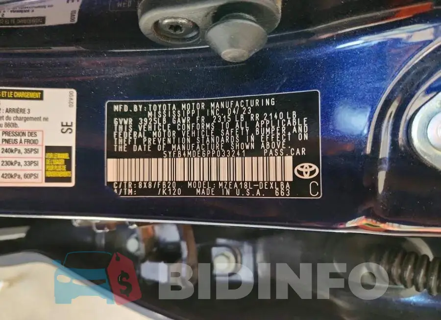 5YFB4MDE6PP033241 Photo# 12