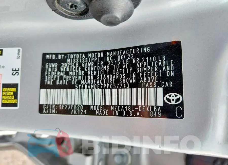 5YFB4MDE7PP057743 Photo# 12