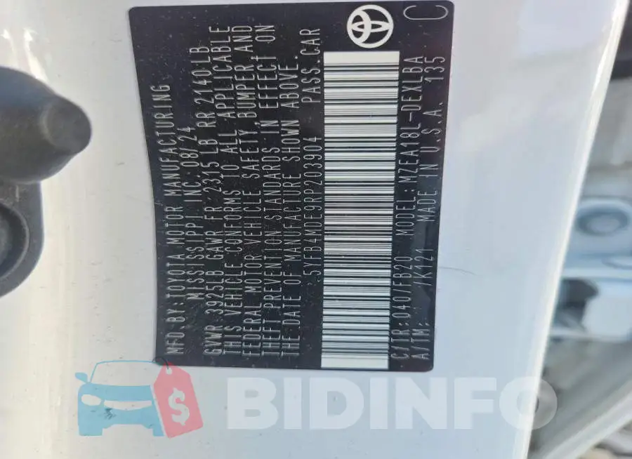 5YFB4MDE9RP203904 Photo# 13