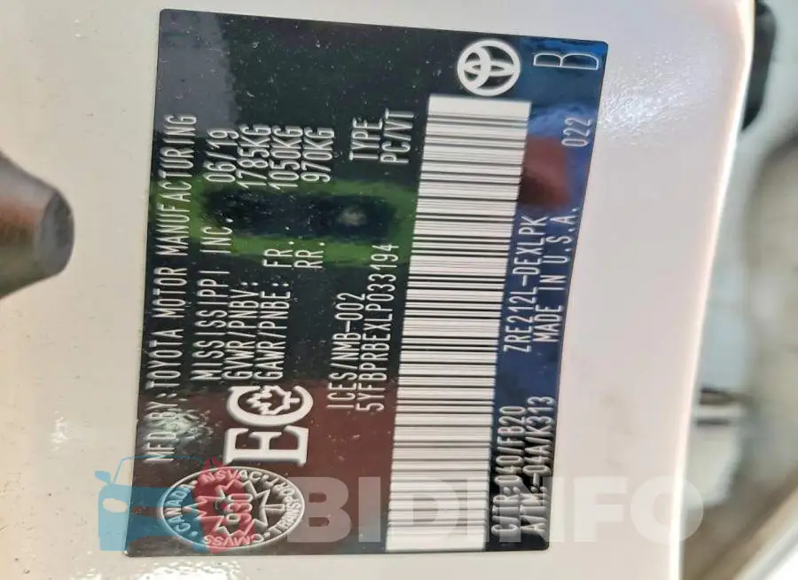 5YFBPRBEXLP033194 Photo# 12