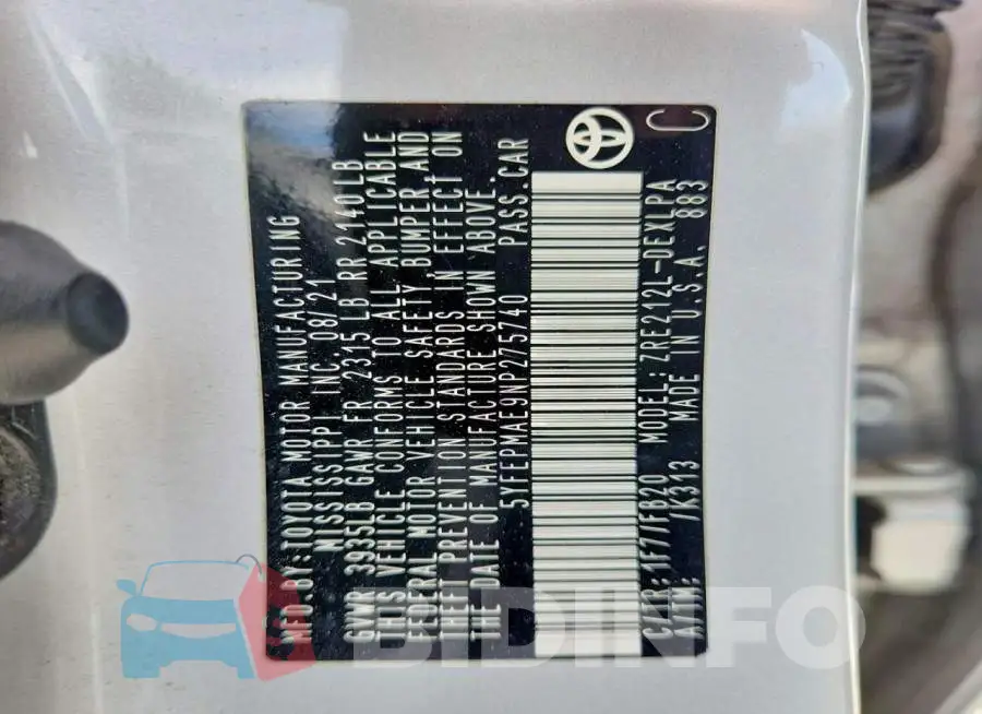 5YFEPMAE9NP275740 Photo# 12