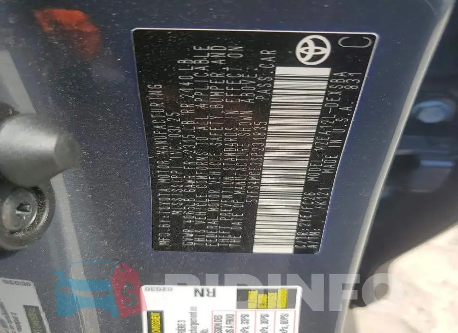 5YFS4MCE3SP231835 Photo# 12