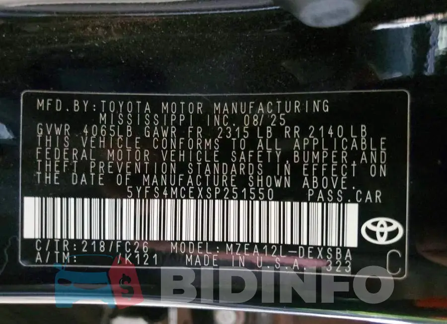 5YFS4MCEXSP251550 Photo# 12