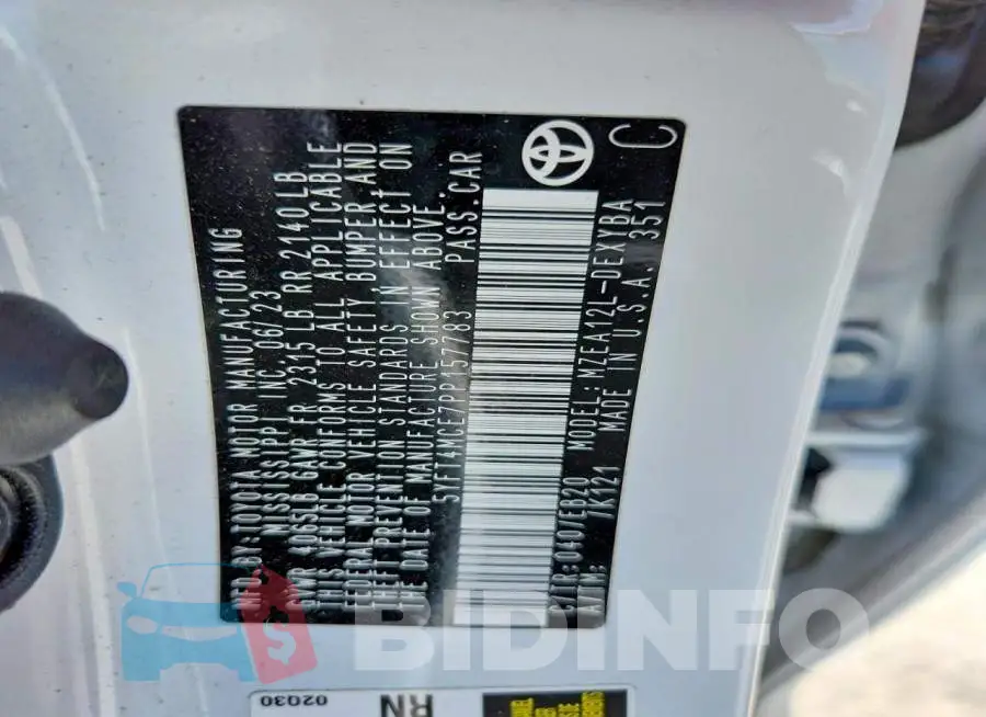 5YFT4MCE7PP157783 Photo# 12