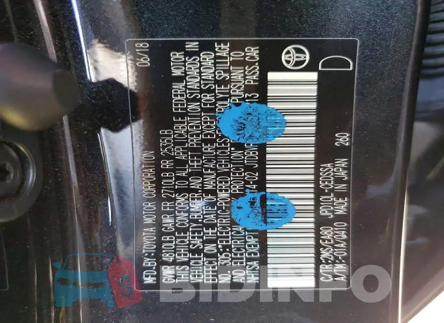 JTDBVRBD8JA004713 Photo# 13
