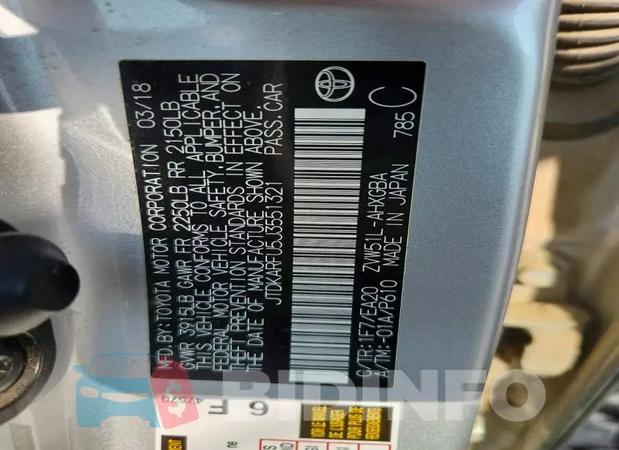 JTDKARFU5J3551321 Photo# 12