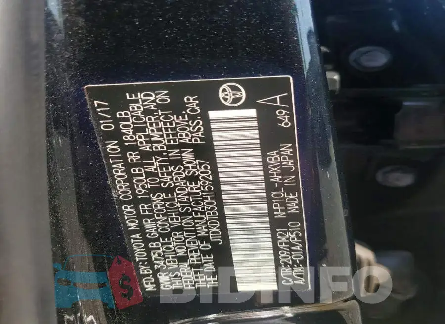 JTDKDTB30H1592057 Photo# 12
