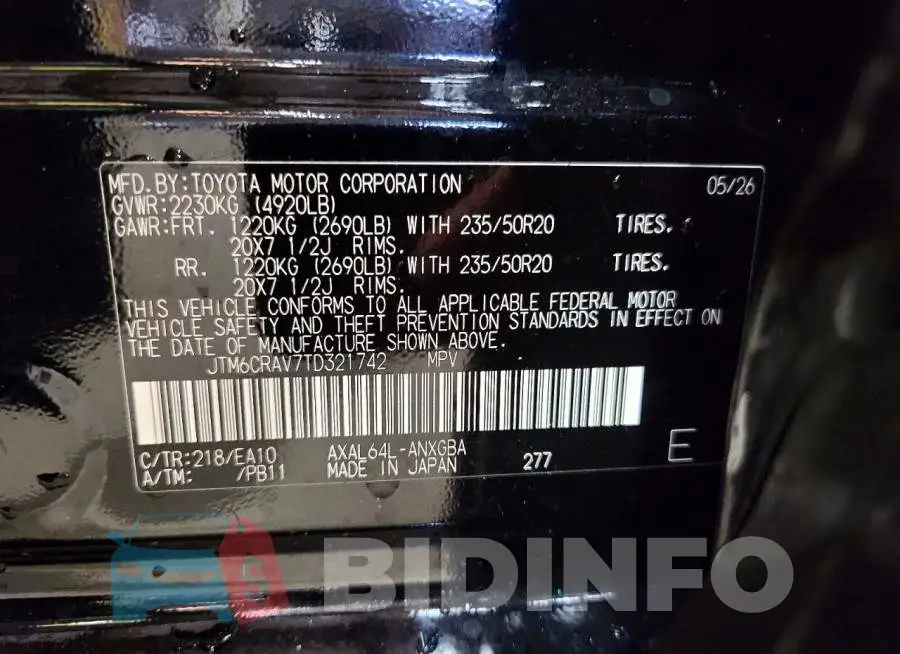 JTM6CRAV7TD321742 Photo# 14
