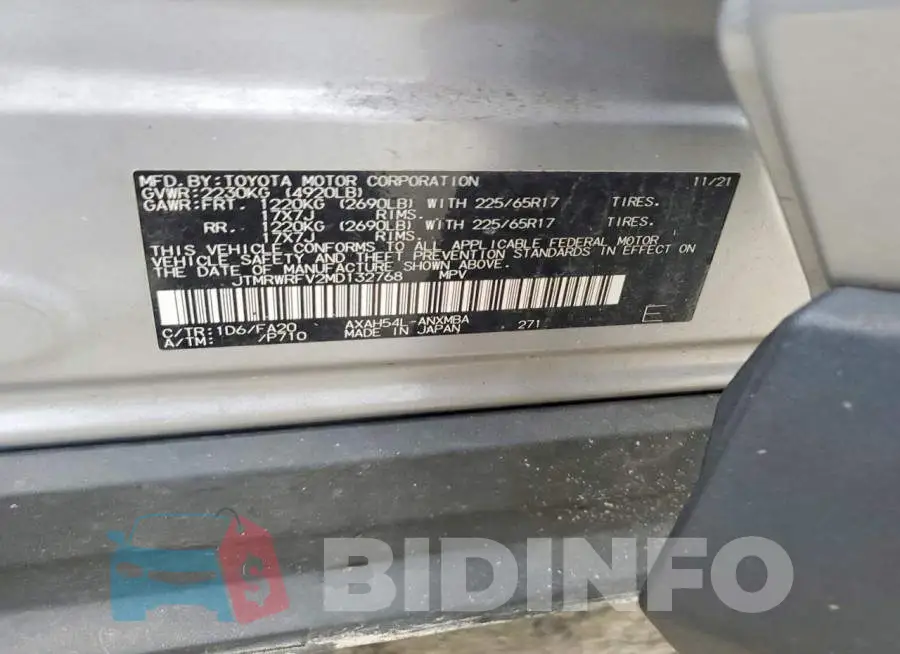 JTMRWRFV2MD132768 Photo# 12