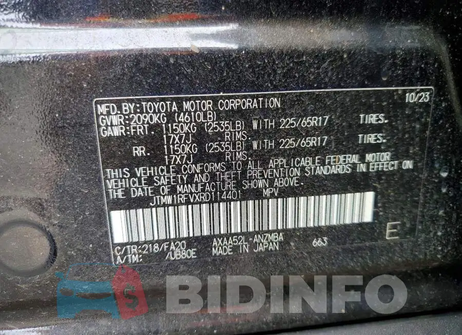 JTMW1RFVXRD114401 Photo# 13