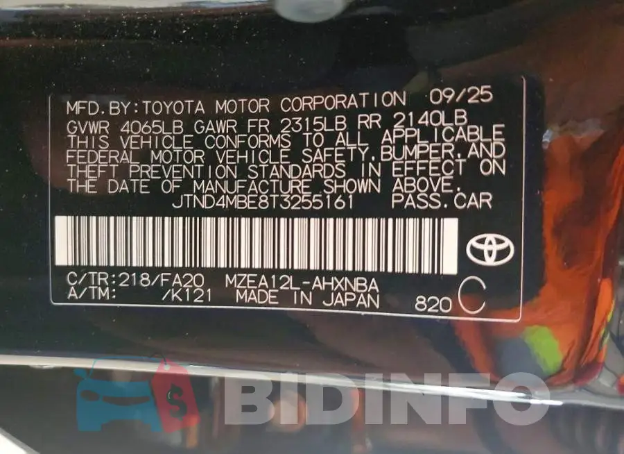 JTND4MBE8T3255161 Photo# 12