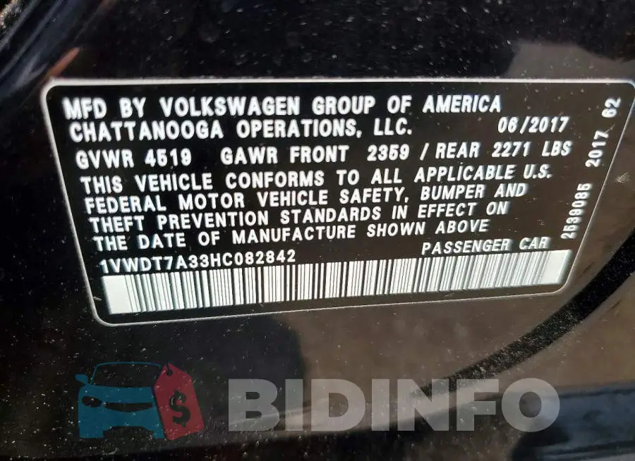1VWDT7A33HC082842 Photo# 12