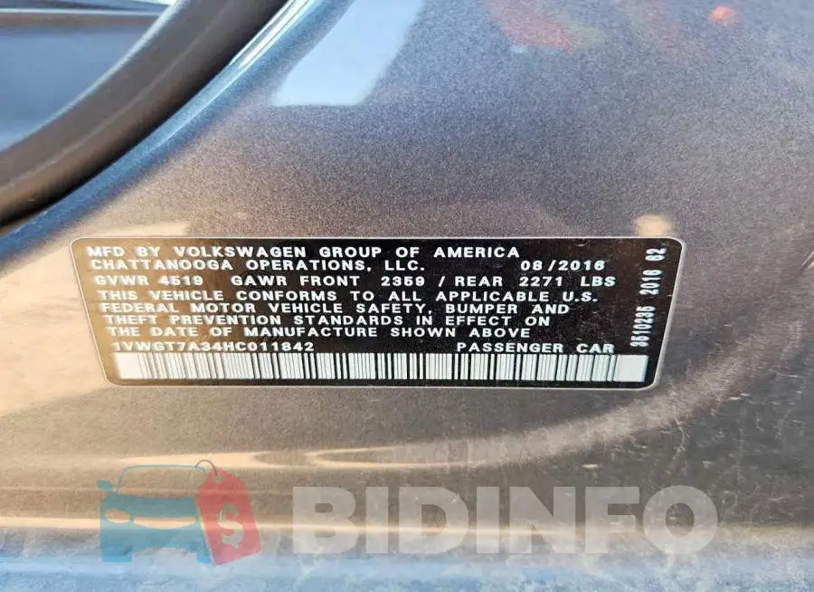 1VWGT7A34HC011842 Photo# 13