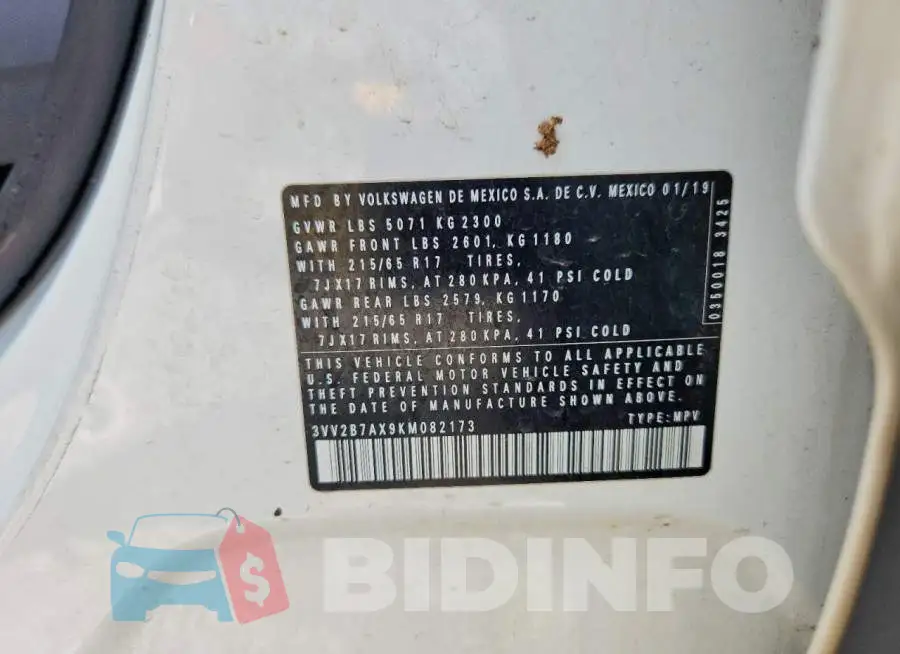 3VV2B7AX9KM082173 Photo# 12