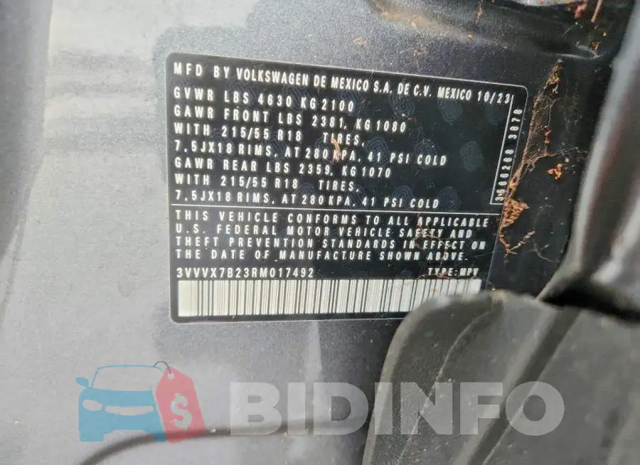 3VVVX7B23RM017492 Photo# 14