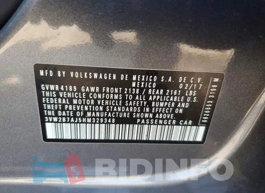 3VW2B7AJ5HM329348 Photo# 12