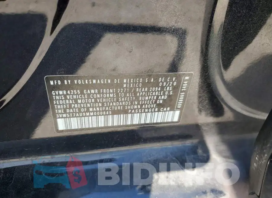 3VW5T7AU9MM000845 Photo# 12