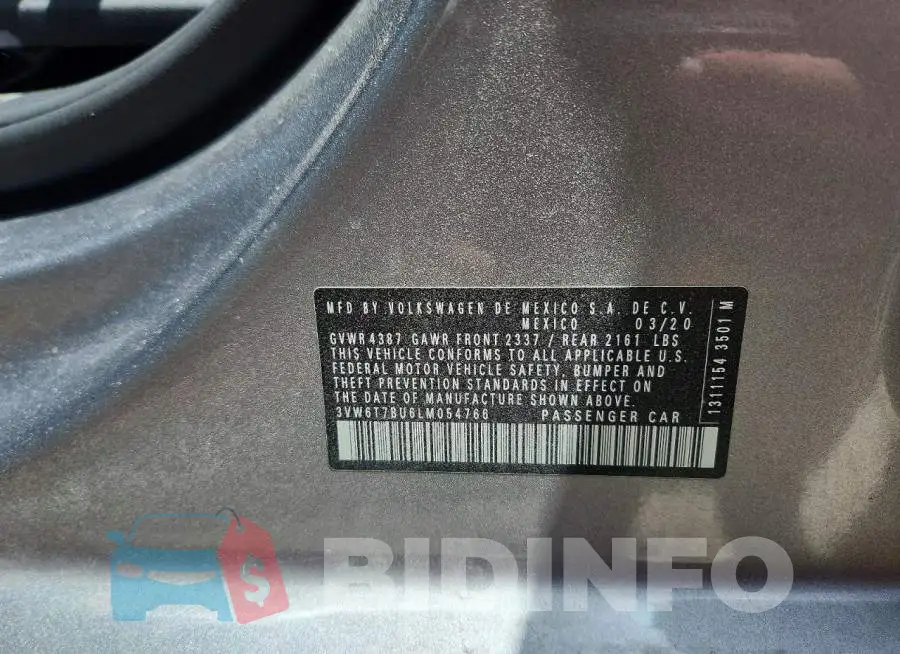 3VW6T7BU6LM054766 Photo# 13