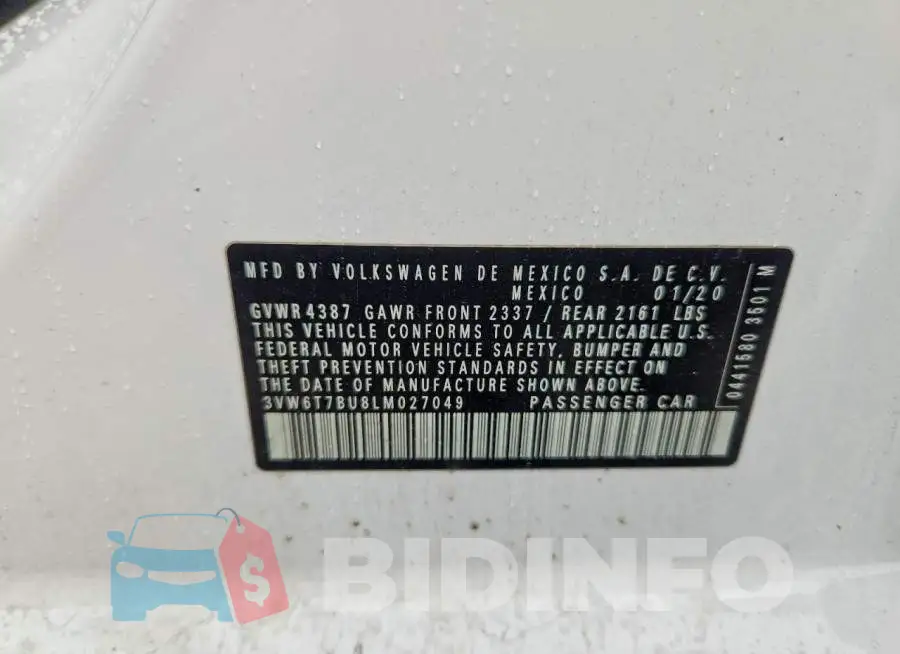 3VW6T7BU8LM027049 Photo# 12
