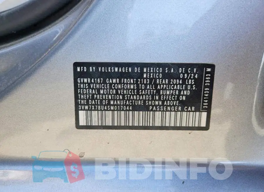 3VW7X7BU4SM017044 Photo# 12