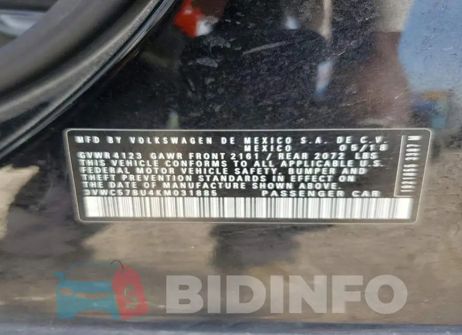 3VWC57BU4KM031885 Photo# 12